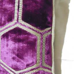 Designers Guild Fabric Manipur Damson Cushion Cover/Pillow Cover - thumbnail 4