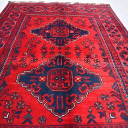 4.11x3.4 Bukhara Rug Turkmen Afghan Wool Rug, Natural Dyes - thumbnail 2