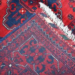 4.11x3.4 Bukhara Rug Turkmen Afghan Wool Rug, Natural Dyes - thumbnail 4