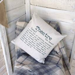 Theatre Cushion, Dictionary Definition Gift For Theatre Lovers, Actors, Performers - thumbnail 3