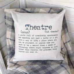 Theatre Cushion, Dictionary Definition Gift For Theatre Lovers, Actors, Performers - thumbnail 2