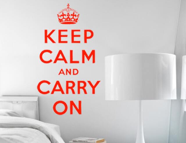 Keep Calm & Carry On Wall Decal Bedroom, Den Decor - image 1