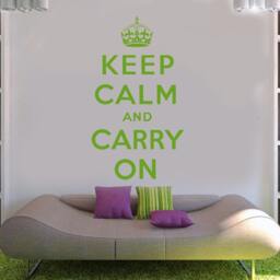 Keep Calm & Carry On Wall Decal Bedroom, Den Decor - thumbnail 3