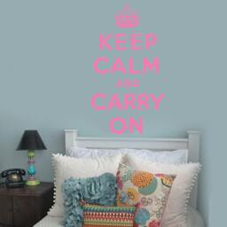 Keep Calm & Carry On Wall Decal Bedroom, Den Decor - thumbnail 2