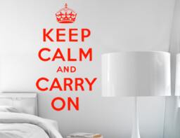 Keep Calm & Carry On Wall Decal Bedroom, Den Decor - thumbnail 1
