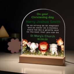 Personalised Christening Gifts For Boys, Jungle Nursery Night Light