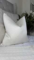 Luxury Designer Ivory Cushion Cover - Textured Throw Pillow For Modern Living Double-Sided Adrianna Design