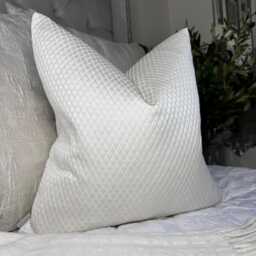 Luxury Designer Ivory Cushion Cover - Textured Throw Pillow For Modern Living Double-Sided Adrianna Design - thumbnail 4