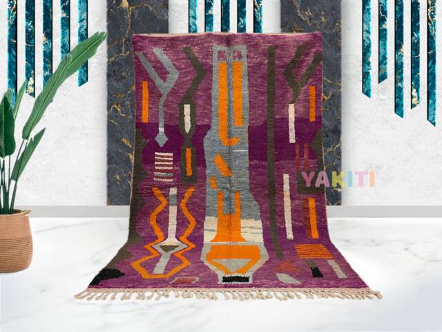 Yakiti - 5X8Ft Moroccan Rug, Beni Ourain Area Modern Wool Living Room Beniourain Handmade Soft Carpet, 160 cm X 252 - image 1
