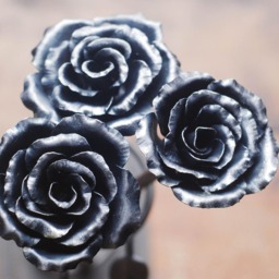 Forged Iron Rose - Handmade Metal Flower, Blacksmith Art - thumbnail 2