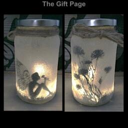 Fairy Night Light Etched Glitter Jar - Magical Mood Lighting - thumbnail 3