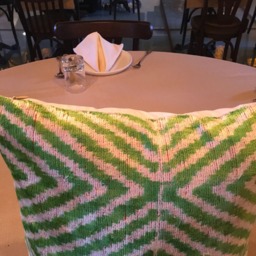 Green White Ikat Cushion - Velvet 16 X Silk Uzbek Pillowcase Handwoven Handloomed - thumbnail 2