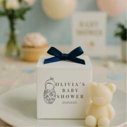 Baby Shower Favours - Mini Teddy Bear Soy Candles Personalised Gift Box Custom Decor Eco Friendly Party Favour - thumbnail 1