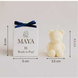 Baby Shower Favours - Mini Teddy Bear Soy Candles Personalised Gift Box Custom Decor Eco Friendly Party Favour - thumbnail 3
