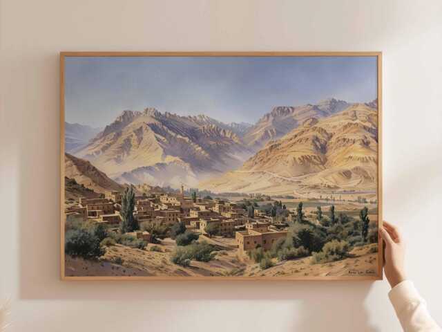 Afghanistan Landscape Poster Central Asia Travel Art Print - image 1