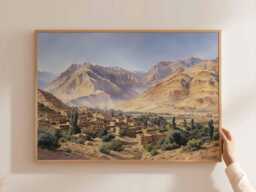 Afghanistan Landscape Poster Central Asia Travel Art Print - thumbnail 1