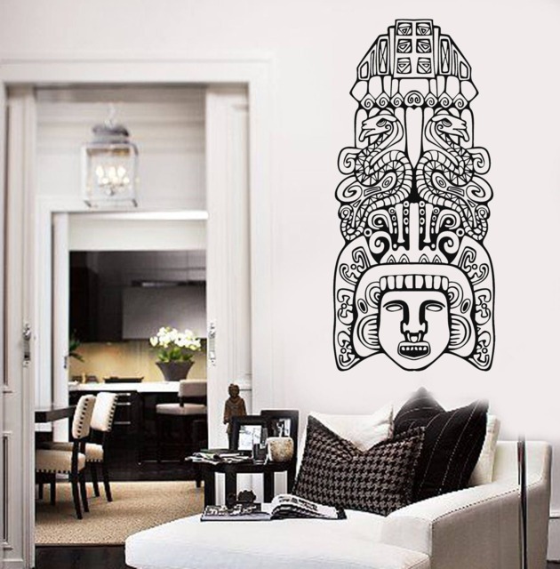 Wall Art Mural Large North American Aztec Totem Poles Museum Decor - #2723Dn - image 1