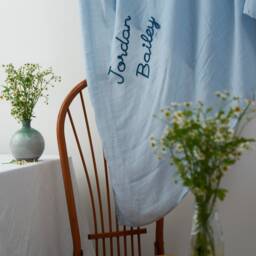 Personalized Hand-Lettered Baby Swaddle - Custom Embroidered Newborn Blanket - thumbnail 3