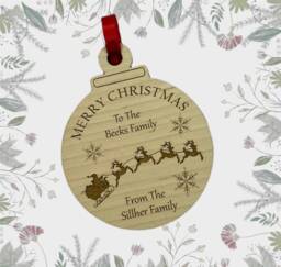 Personalised Christmas Bauble, Our House To Your Tree Decoration, Gift For Neighbours Neighbors - thumbnail 1