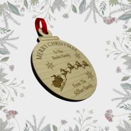 Personalised Christmas Bauble, Our House To Your Tree Decoration, Gift For Neighbours Neighbors - thumbnail 2