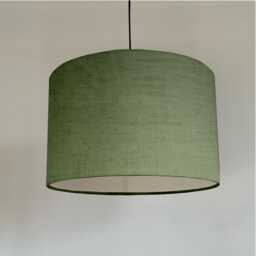 Olive Textured Velvet, Drum Lampshade /Ceiling Shade With A White Lining - thumbnail 1