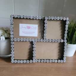 Silver Acrylic Rose Decal Multi Photo Frame
