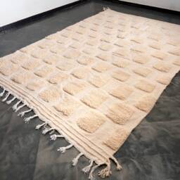 Handmade Beni Ourain Rug Large Berber Wool Rug - 7x6.7 Ft - thumbnail 2