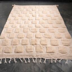 Handmade Beni Ourain Rug Large Berber Wool Rug - 7x6.7 Ft - thumbnail 3