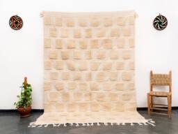 Handmade Beni Ourain Rug Large Berber Wool Rug - 7x6.7 Ft