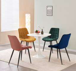 Velvet Dining Chair Modern Lounge Chair With Metal Legs