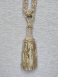 Pair Beige Ivory Organza Modern Tiebacks-Curtain Tie Backs.modern Tassel Hold Backs - thumbnail 1