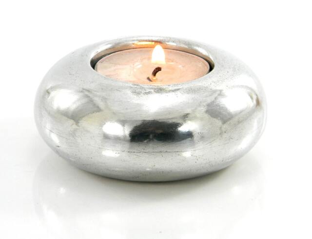 Table Candle Holder, Dia. 9 cm Pewter Gloss Finish - image 1