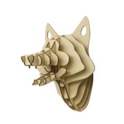 Large/ Small Wooden Fox Trophy 3D Animal Head Wall Art Home Decor - Laser Cut Hanging - thumbnail 1