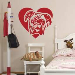 Boxer Dog Heart Vinyl Decal Car, Wall, & Ipad Sticker - thumbnail 2