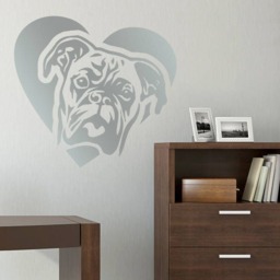 Boxer Dog Heart Vinyl Decal Car, Wall, & Ipad Sticker - thumbnail 1