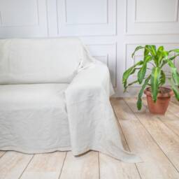 Organic European Linen Couch Cover - Custom Handmade Slipcover, Christmas Gift For Her