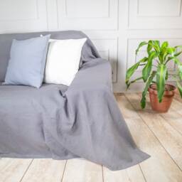 Organic European Linen Couch Cover - Custom Handmade Slipcover - thumbnail 2