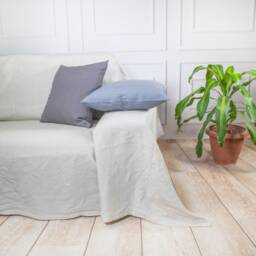 Organic European Linen Couch Cover - Custom Handmade Slipcover - thumbnail 4