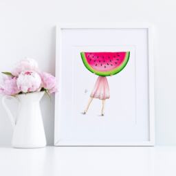 Art Printthe Watermelon - Fashion Illustration Prints - Fashion Sketch Home Decor Wall By Melsy's Illustrations - thumbnail 1