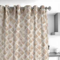 Beige Geometric Curtains, Neutral Wavy Pattern Drapes, Custom Window Panels For Living Room Bedroom Modern Home Decor - thumbnail 2