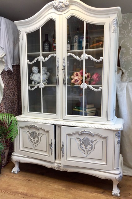 French Louis Style Bookcase - Shabby Chic Ball & Claw Cabinet - image 1