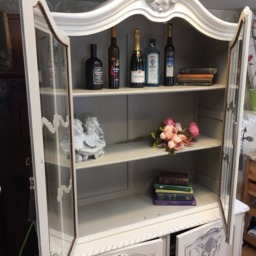 French Louis Style Bookcase - Shabby Chic Ball & Claw Cabinet - thumbnail 3