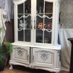 French Louis Style Bookcase - Shabby Chic Ball & Claw Cabinet - thumbnail 2