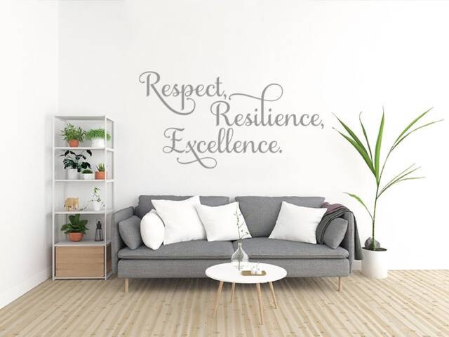 Respect, Resilience, Excellence Wall Decal Modern Family Quote Art - image 1