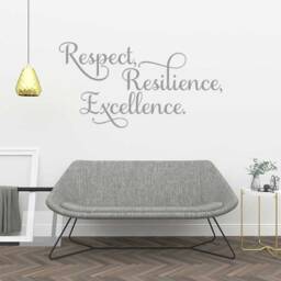 Respect, Resilience, Excellence Wall Decal Modern Family Quote Art - thumbnail 3