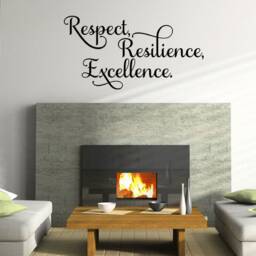 Respect, Resilience, Excellence Wall Decal Modern Family Quote Art - thumbnail 2