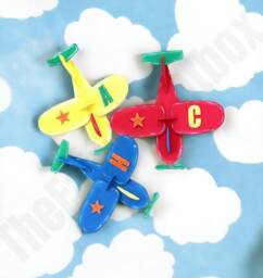 3D Airplane Monogram Wall Stick-On Decoration, Baby Room Art, Planes Kids Party Decor, For - thumbnail 1