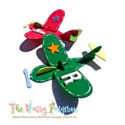3D Airplane Monogram Wall Stick-On Decoration, Baby Room Art, Planes Kids Party Decor, For - thumbnail 3