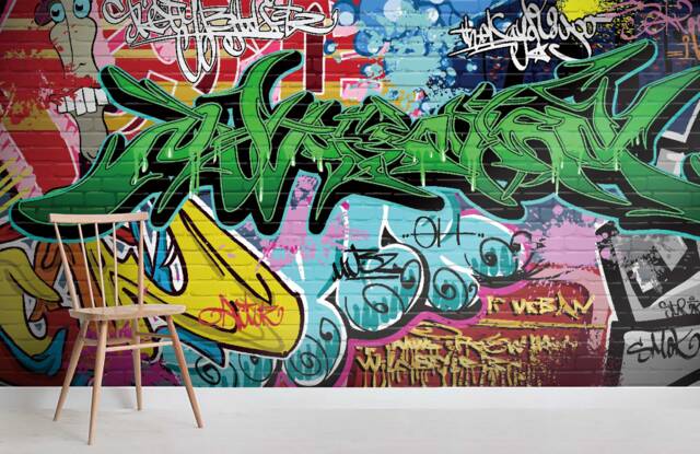 3D Graffiti Wall Mural, Urban Art Decor, Peel & Stick Wallpaper - image 1
