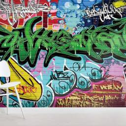 3D Graffiti Wall Mural, Urban Art Decor, Peel & Stick Wallpaper - thumbnail 3